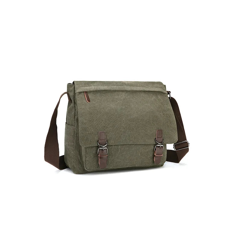 Messenger waterproof canvas cross-body fashionable backpack front lock large capacity computer storage shoulder bag