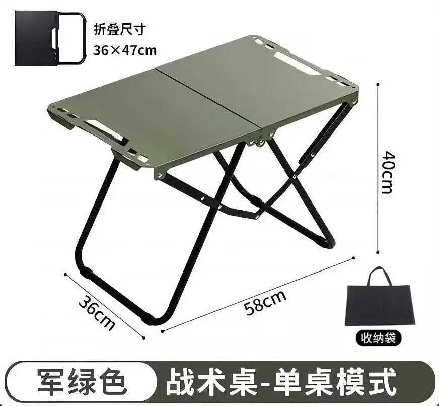 Portable Folding Table Outdoor or Indoor Picnic Table Lightweight Design Hanging Storage Space Travel Cooking Table