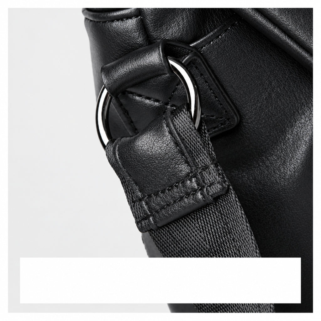 Cross-body backpack waterproof durable vegan friendly leather feel large capacity flat storage travel cross-span backpack