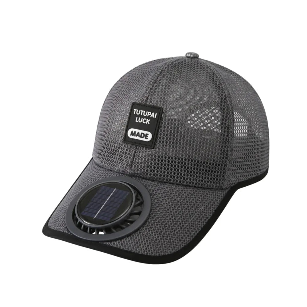 Adjustable Solar Powered Fan baseball Cap Rechargeable Breathable Cooling Mesh Adjustable Fishing Cap Hat for Summer Travel Outdoor Sports Shade Caps