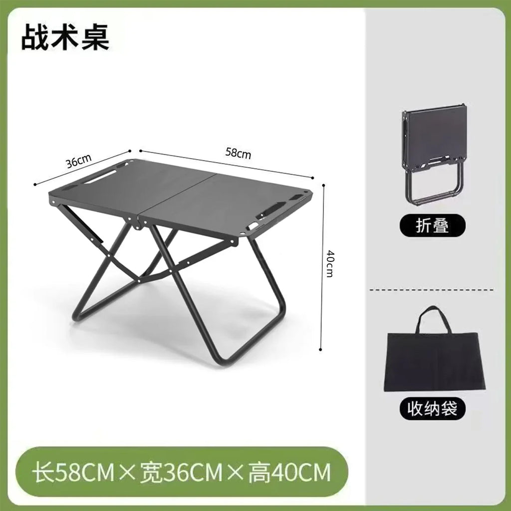 Portable Folding Table Outdoor or Indoor Picnic Table Lightweight Design Hanging Storage Space Travel Cooking Table