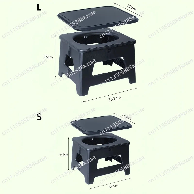 1PC Multi-Functional Outdoor Stool Toilet Vehicle-Mounted Emergency Camping Toilet Seat Portable Foldable Travel Mobile Toilet