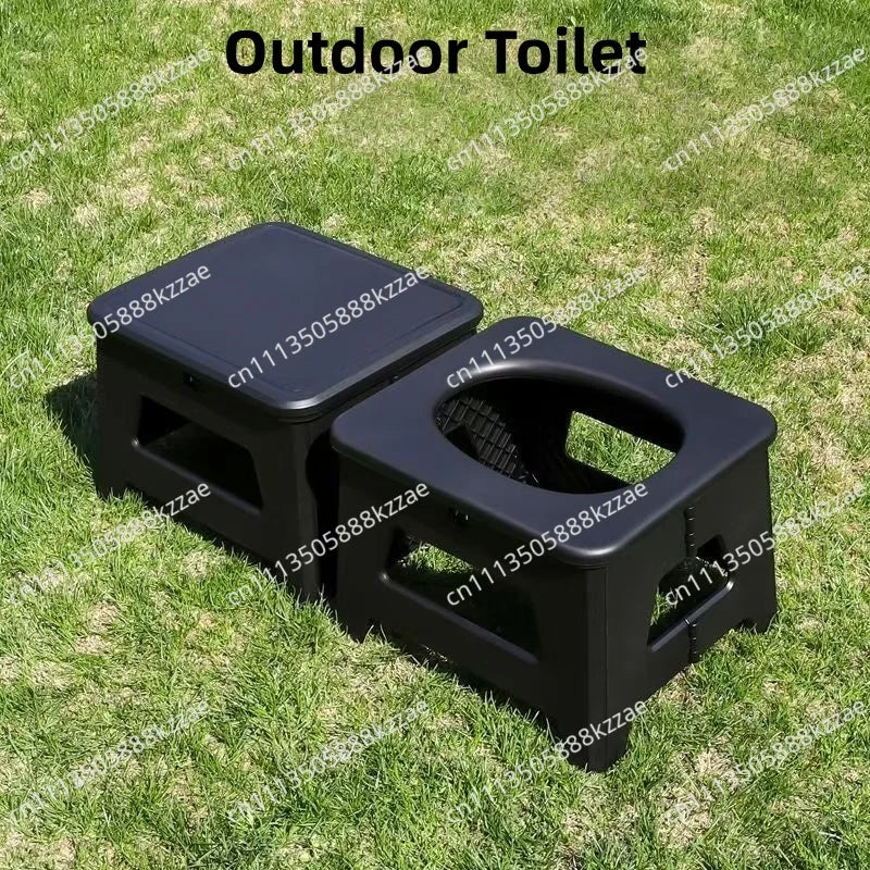 1PC Multi-Functional Outdoor Stool Toilet Vehicle-Mounted Emergency Camping Toilet Seat Portable Foldable Travel Mobile Toilet