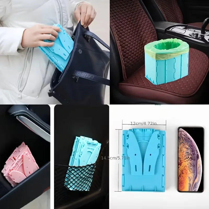 Foldable Emergency Toilet Suite Includes A Garbage Bag A Storage Bag For Outdoor Camping And Business Travel Auto Accessories